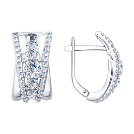 Серьги SOKOLOV - Серебро 925, Фианит (арт. 94022152)