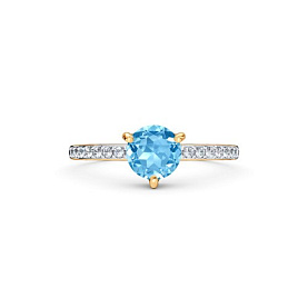 Кольцо SOKOLOV - Золото 585, Топаз, Фианит (арт. 716105)