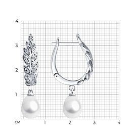 Серьги SOKOLOV - Серебро 925, Жемчуг культивированный, Фианит (арт. 92022966)