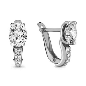 Серьги Аквамарин - Серебро 925, Фианит (арт. 46730А.5)