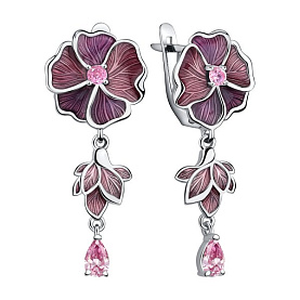 Серьги Talant - Серебро 925, Фианит, Эмаль (арт. 14-79-000R-17125)