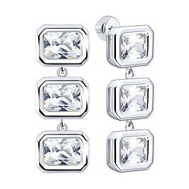 Серьги Diamant - Серебро 925, Фианит (арт. 94-122-02404-1)