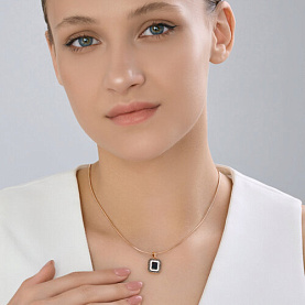 Подвеска SOKOLOV - Золото 585, Гранат, Фианит (арт. 733013)