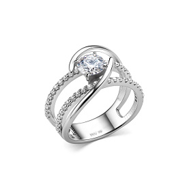 Кольцо Дар - Серебро 925, Синтетический муассанит, Фианит (арт. К-5189рс1612800)