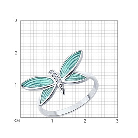 Кольцо Diamant - Серебро 925, Фианит, Эмаль (арт. 94-110-02244-1)
