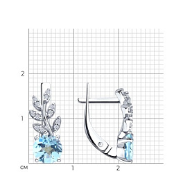 Серьги SOKOLOV - Серебро 925, Топаз, Фианит (арт. 92023166)