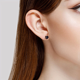 Серьги SOKOLOV - Золото 585, Синтетический сапфир (арт. 725031)