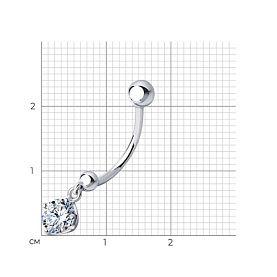 Пирсинг SOKOLOV - Серебро 925, Фианит (арт. 94060096)