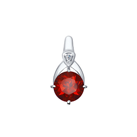 Подвеска SOKOLOV - Серебро 925, Гранат, Фианит (арт. 92030367)