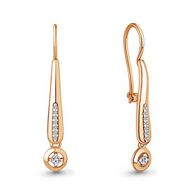 Серьги Аквамарин - Золото 585, Фианит (арт. 46696А.1)