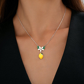 Колье SOKOLOV - Серебро 925, Фианит, Эмаль (арт. 94071223)