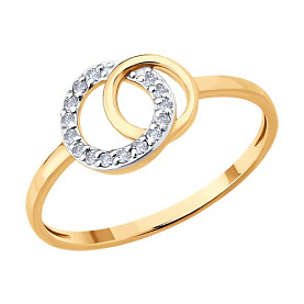 Кольцо SOKOLOV - Золото 585, Фианит (арт. 019582)