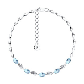 Браслет SOKOLOV - Серебро 925, Топаз, Фианит (арт. 92050094)