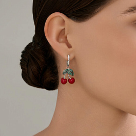 Серьги SOKOLOV - Серебро 925, Фианит, Эмаль (арт. 94027006)