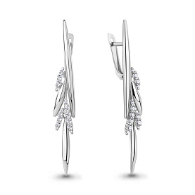 Серьги Аквамарин - Серебро 925, Фианит (арт. 49917А.5)