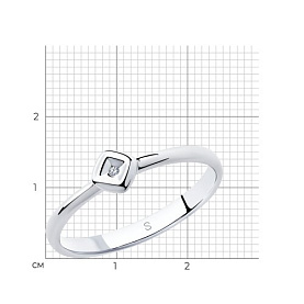 Кольцо SOKOLOV - Серебро 925, Бриллиант (арт. 87010025)
