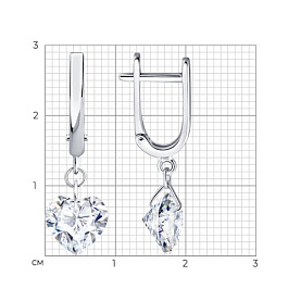 Серьги Diamant - Серебро 925, Фианит (арт. 94-121-00265-1)