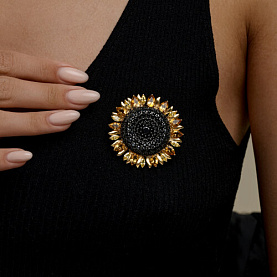 Брошь Diamant - Серебро 925, Фианит, Цитрин (арт. 93-340-00213-1)