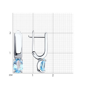 Серьги Diamant - Серебро 925, Топаз (арт. 94-320-00626-1)
