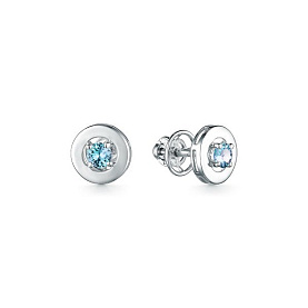 Серьги Дар - Серебро 925, Синтетический муассанит (арт. С-3906рс1673)