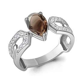 Кольцо Аквамарин - Серебро 925, Кварц, Фианит (арт. 65022101А.5)