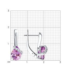 Серьги SOKOLOV - Серебро 925, Аметист, Фианит (арт. 92022963)
