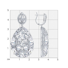 Серьги Diamant - Серебро 925, Фианит (арт. 94-121-00289-1)