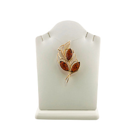 Брошь Янтарная волна - Серебро 925, Янтарь (арт. 825029к)