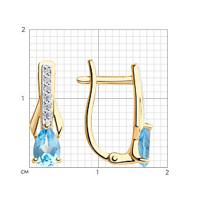 Серьги SOKOLOV - Золото 375, Топаз, Фианит (арт. 37725956)