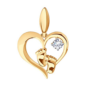 Подвеска SOKOLOV - Золото 375, Фианит (арт. 034831-4)