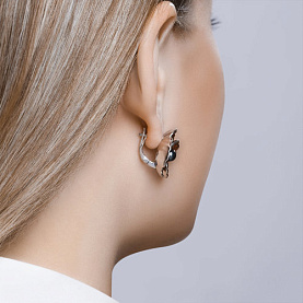 Серьги SOKOLOV - Серебро 925, Жемчуг имитация, Эмаль (арт. 94023778)