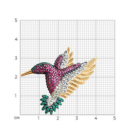 Брошь SOKOLOV - Серебро 925, Синтетический рубин, Фианит (арт. 93040045)
