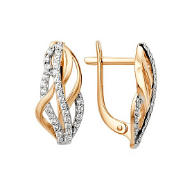 Серьги ЮФ Династия - Золото 585, Фианит (арт. 010872-1102)