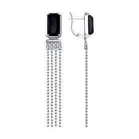 Серьги Diamant - Серебро 925, Агат, Фианит (арт. 94-321-02084-1)