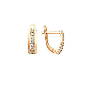 Серьги ЮФ Династия - Золото 375, Фианит (арт. 000532-5102)