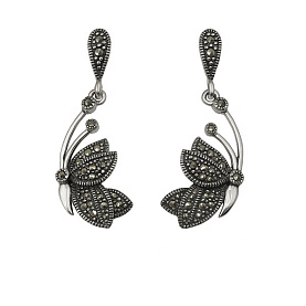 Серьги Эвора - Серебро 925, Марказит (арт. 656444)