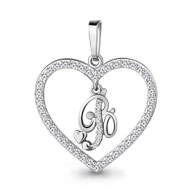 Подвеска Аквамарин - Серебро 925, Фианит (арт. 24684А.5)