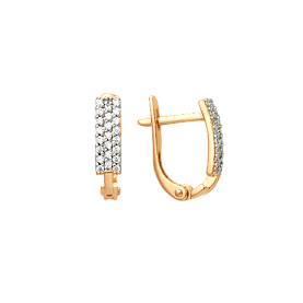 Серьги ЮФ Династия - Золото 585, Фианит (арт. 000592-1102)