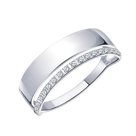 Кольцо Атолл - Серебро 925, Фианит (арт. 11011-925)