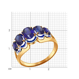 Кольцо SOKOLOV - Золото 375, Синтетический сапфир (арт. 37714436)