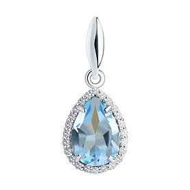 Подвеска SOKOLOV - Серебро 925, Топаз, Фианит (арт. 92030322)