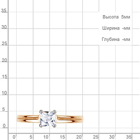 Кольцо Аквамарин - Серебро 925, Фианит (арт. 600694.6)