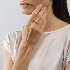 Кольцо SOKOLOV - Золото 375, Фианит (арт. 017494-4)