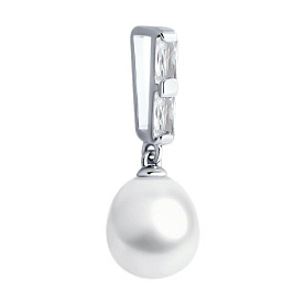Подвеска SOKOLOV - Серебро 925, Жемчуг культивированный, Фианит (арт. 92030790)