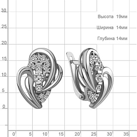 Серьги Аквамарин - Серебро 925, Фианит (арт. 49257А.5)
