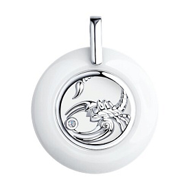 Подвеска Diamant - Серебро 925, Керамика, Фианит (арт. 94-130-00577-1)