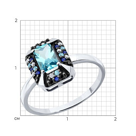 Кольцо SOKOLOV - Серебро 925, Топаз, Фианит (арт. 92014869)