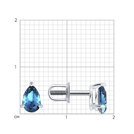 Серьги Diamant - Серебро 925, Кристалл (арт. 94-122-00211-2)