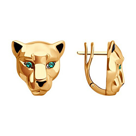 Серьги Diamant - Золото 585, Фианит, Эмаль (арт. 51-120-02169-1)