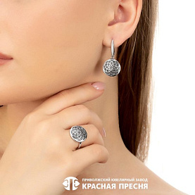 Серьги Красная пресня - Серебро 925 (арт. 33015456)